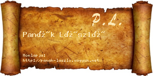 Panák László névjegykártya